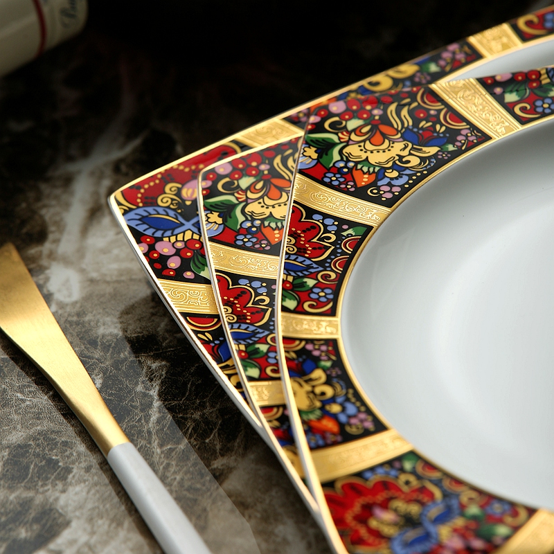 Dishes suit household European contracted style up phnom penh ipads porcelain tableware suit of tangshan ceramic bowl plate combination