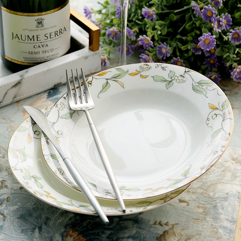 The Six suit dish dish dish home 4 8 inch pretty deep caliber composite ceramic plate ipads porcelain plates deep dish
