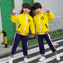 Kindergarten garden clothes spring and autumn clothes New British cotton primary school uniforms set children spring and autumn sports class clothes