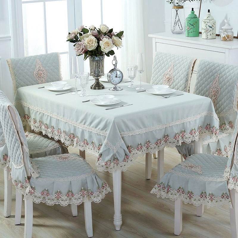 Simple fabric tablecloth tea cloth household cotton linen small fresh table chair cloth chair cushion cover