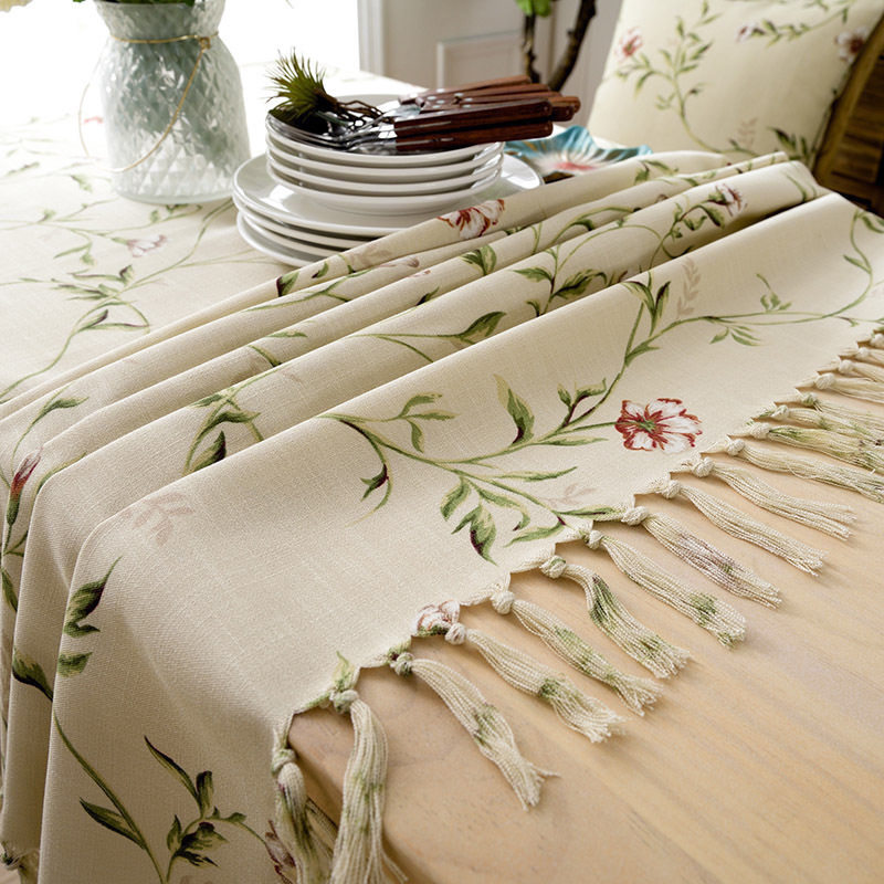 American pastoral tablecloth tablecloth tablecloth cotton linen small fresh rectangular modern simple table flag table mat