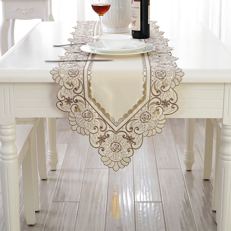 Eurostyle table flag table cloth tea table Banner Bed Banner-Flagship Dining Mat TV cabinet Gaib embroidered tea table cloth
