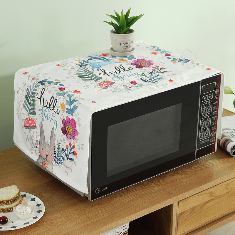 Cartoon Cute Korean Type Microwave Hood Subcloth Art Dust Cover Geb Oven Hood Electric Stove Baking Fire Dust Cloth Universal
