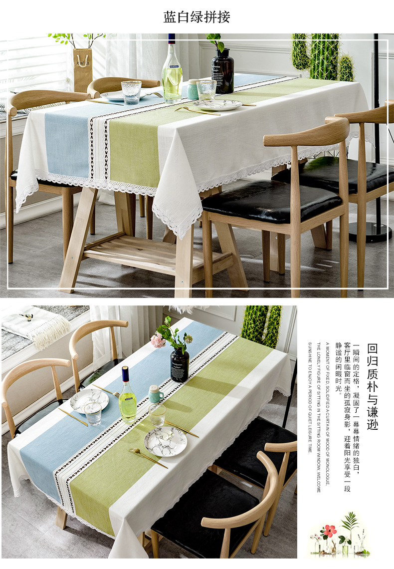 Lưới Bắc Âu in khăn trải bàn bằng vải cotton và vải lanh nhỏ tươi hiện đại tối giản nhà ăn khăn trải bàn văn học bàn cà phê vải - Khăn trải bàn tấm trải bàn ăn