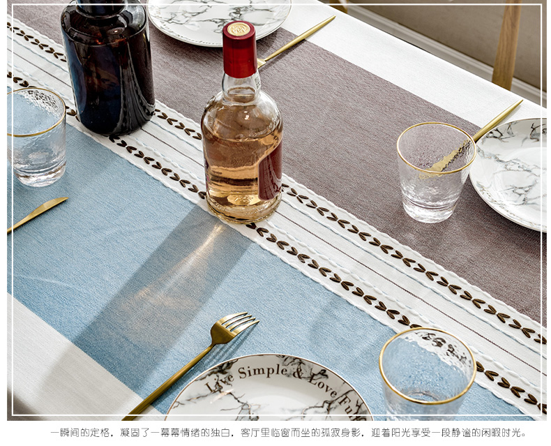 Lưới Bắc Âu in khăn trải bàn bằng vải cotton và vải lanh nhỏ tươi hiện đại tối giản nhà ăn khăn trải bàn văn học bàn cà phê vải - Khăn trải bàn tấm trải bàn ăn