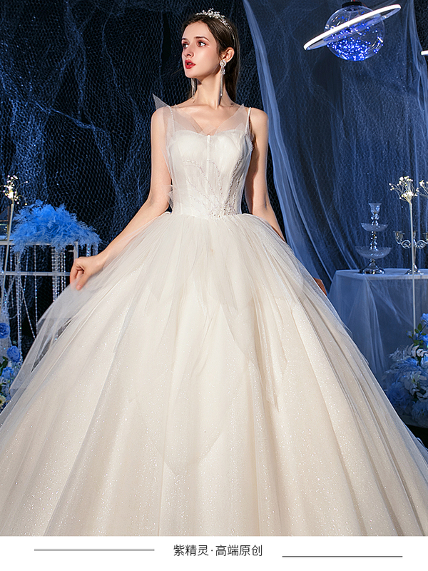 Strapless Light Wedding Dress Hepburn French Style 2026 New Bride Strapless Forest Style Super Fairy Dreamy Beaded Long Train Strapless Light Wedding Dress Hepburn French Style 2026 New Bride Strapless Forest Style Super Fairy Dreamy Beaded Long Train