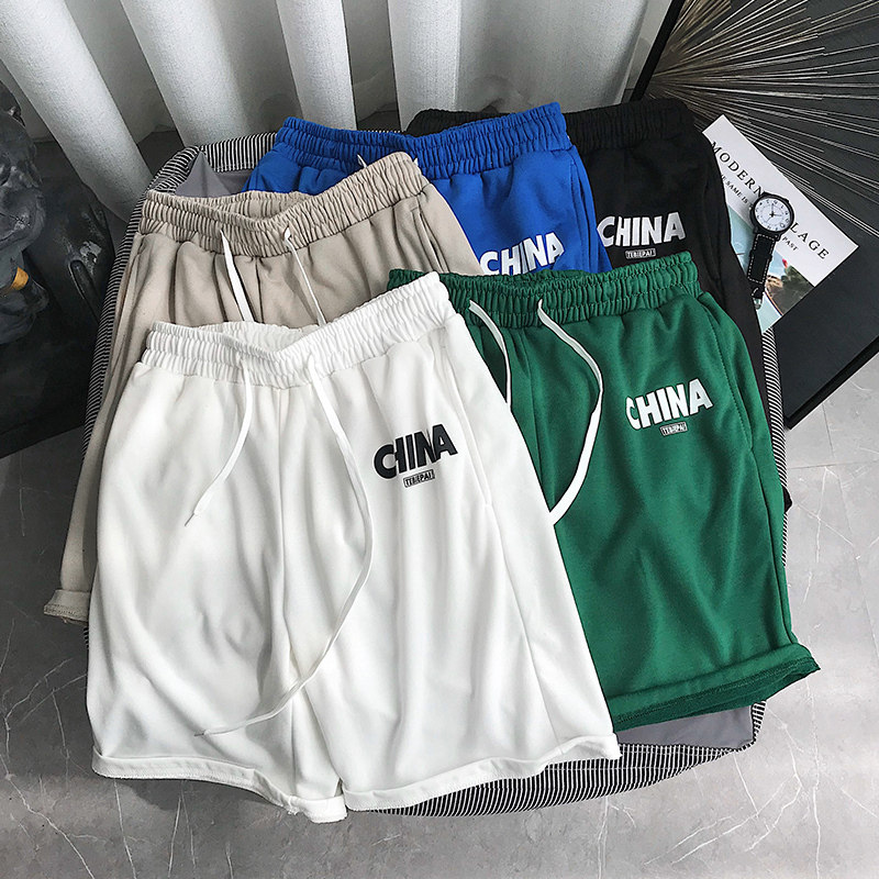 Shorts Men popular logo Summer Loose Straight Pants Trend Sport 5 Cent Pants Ulzzang Medium Pants