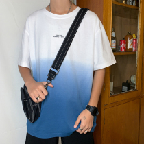 2021 new mens short sleeve T-shirt summer Korean version of the trend loose clothes Tide brand students Thin half sleeves