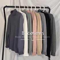 Spring and autumn turtleneck sweater mens trend inside the Tide brand knitwear loose harbor wind wool clothes base shirt