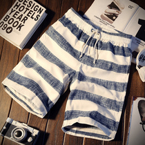 Shorts mens summer five-point casual pants summer loose large size quick-drying mens sports 5-point beach pants Mens summer