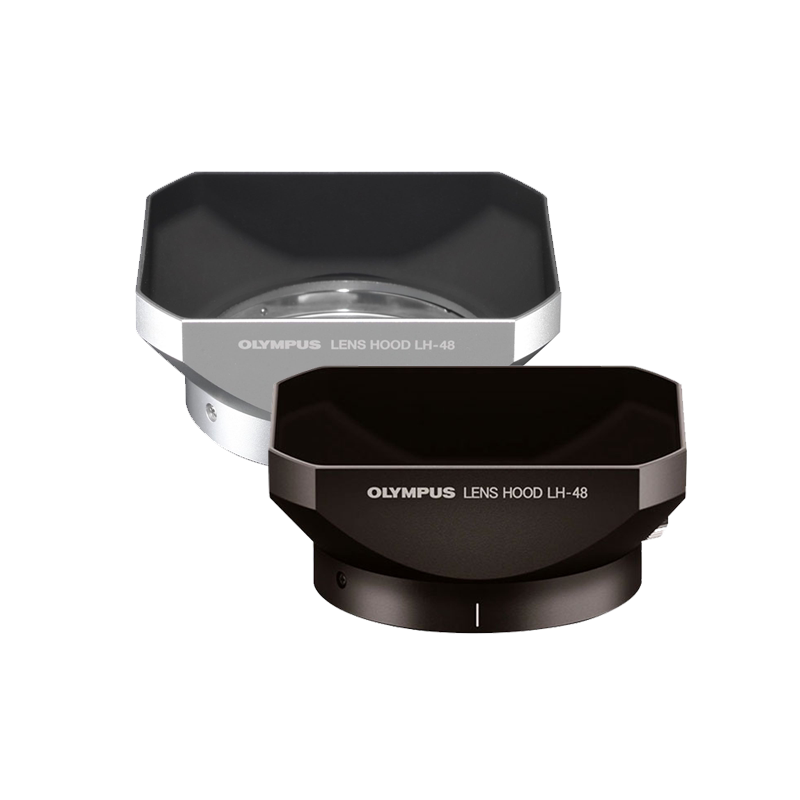Olympus镜头遮光罩 LH-48银色金属遮光罩 ED 12mm F2.0R原装配件