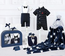 Hong Kong newborn baby gift box clothes spring and autumn 100 days old cotton set Boy Summer gift high-end