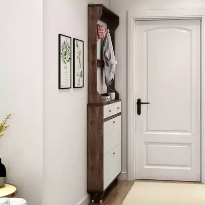 Ultra-thin shoe cabinet home door entrance porch cabinet large capacity tipping bucket new Chinese shoe cabinet simple modern coat rack