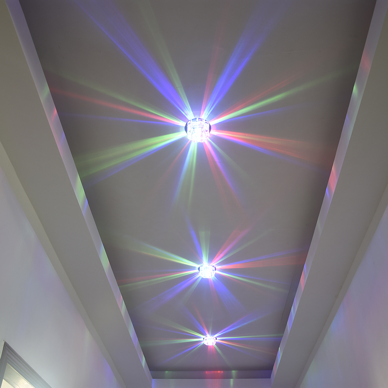Special price crystal cylinder light LED aisle hallway corridor Xuanguan into the living-room ceiling lamp Seven color spotlights can be installed 3W5W