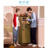 阪织屋 Пижама для влюбленных, лонгслив, нарукавники, мужской комплект, осенняя, круглый воротник