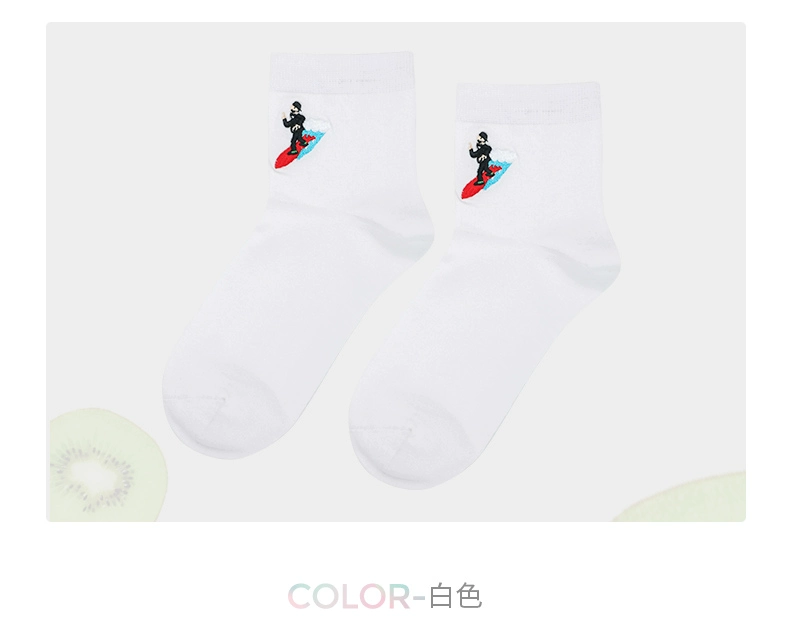 Sakura House Mùa thu Tre sợi Quần short Vớ nam Màu sắc rắn Thời trang giản dị Vớ cotton thoáng khí Thoải mái mồ hôi Tất nam