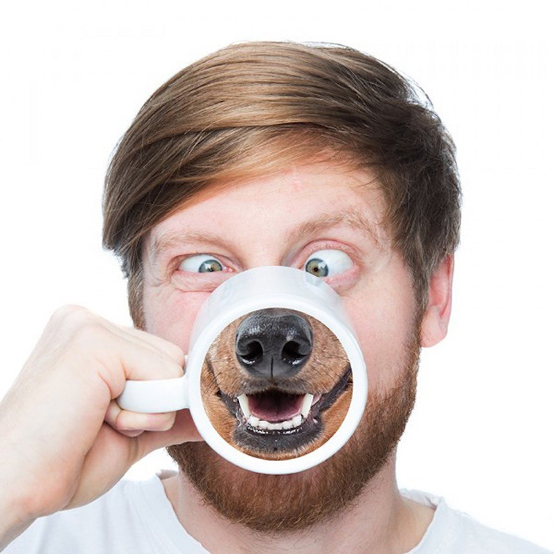 Creative Dog Nose Cup Fashion Water Cup Prank Coffee Cup Personality Ceramic Cup Cute Tea Cup Handle Cup