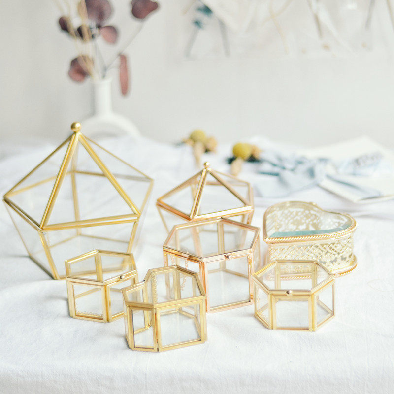 Glass Flower Room Yongsheng Flower Material Package Multi-meat Plant Microscape accompanied by Courtesy Wedding Sweet Table Jewelry Containing box