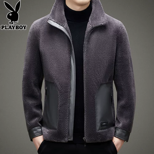 Playboy, демисезонная бархатная элитная модная утепленная куртка, для среднего возраста
