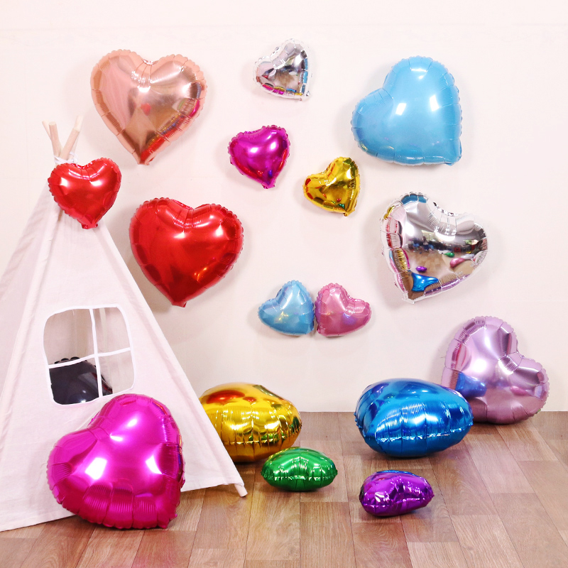 Sixty one aluminum foil balloon 18-inch imported love-shaped aluminum film wedding room layout decoration proposal peach heart wedding