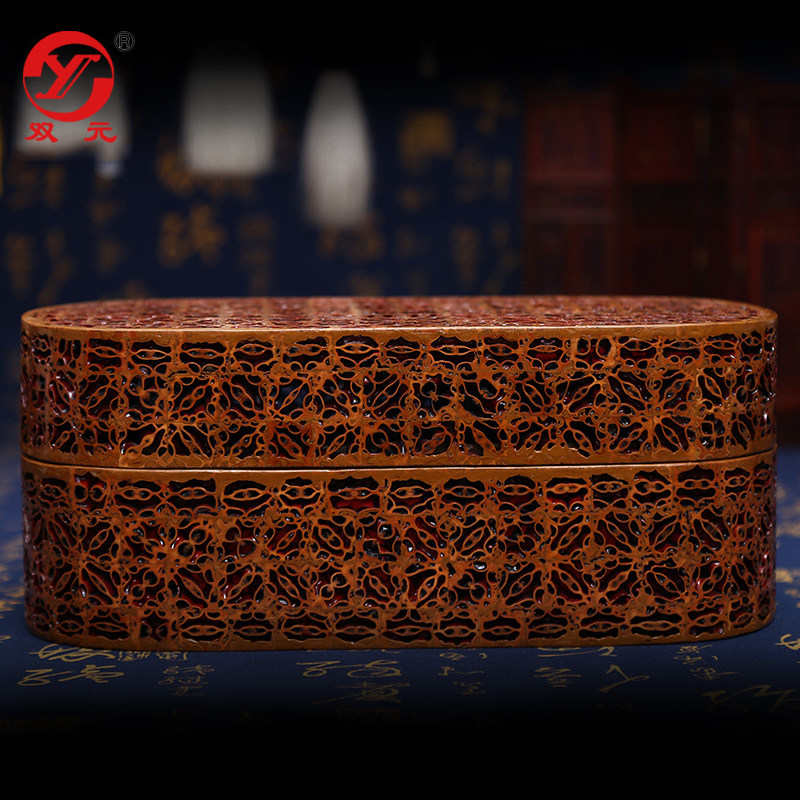 Shuangyuan handmade walnut chess chess chess chess box gift box pecan carved lacquer chess chess tin pair of limited collection gifts