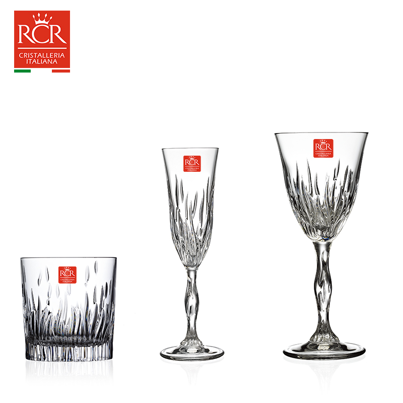 Italian RCR Crystal Glass Cups Whisky Wine Glasses Carve Wine Glasses Beer Cups Home Crystal High Foot Cups
