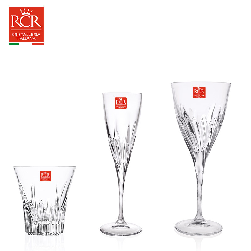 italian original imported RCR high foot cup crystal red wine glass suit home upscale light lavish 6 only gift