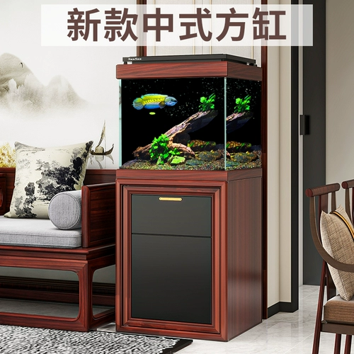 Sensen Modern Китайский аквариум, нижний фильтр Ультра-белый стеклянный маленький квадратный танк, экологический аквариум среднего размера в домашней гостиной
