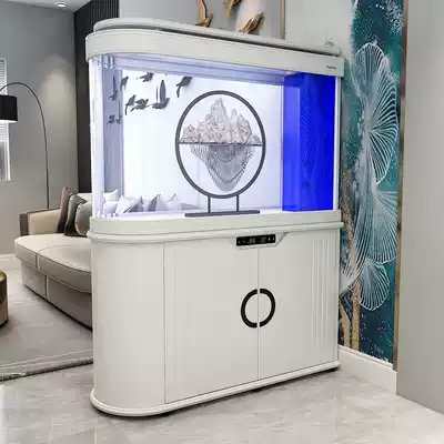 Sensen bullet screen fish tank living room household large aquarium glass 1 2 meters 1 5 ecological landing fish tank