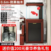 Ультрабелый квадратный резервуар длиной 0,6 м, новый нижний фильтр, цвет конголезского тика.