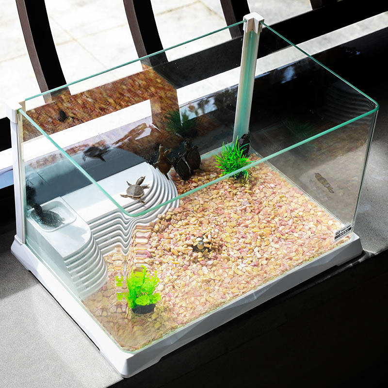 Sensen Creative Tortoise Tank Breeding Box Special Water and Land Tank for Turtle Breeding Household Tortoise Villa Glass Small Fish Tank