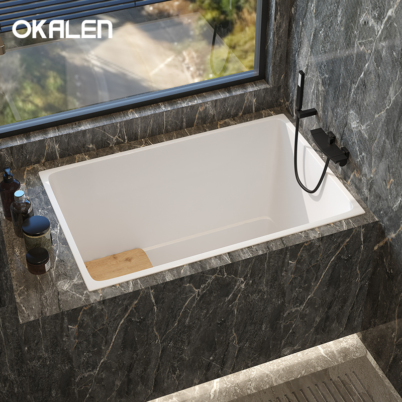 Oukailun Deep Soaking Small Bathtub for Home Use, Sitting-Type Acrylic Embedded Small Japanese-Style Mini Bathtub