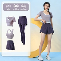 Фиолетовый четырехэтажный набор (фиолетовые штаны) [Служба физической подготовки/Жена Лю -Дженггуна Тот же фитнес -костюм]