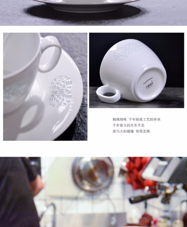 The ancient town of jingdezhen ceramic tea set tea cup to send a coffee cup set small cup of milk tea cup home kit customization