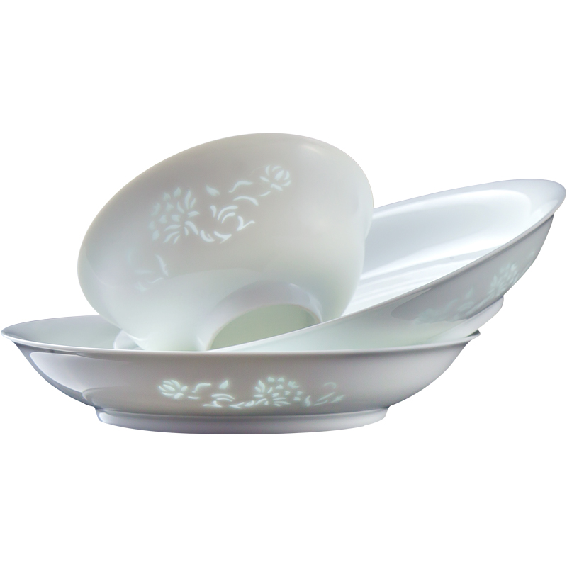 Ancient town of jingdezhen ceramic dishes suit household bowls bowl bowl white porcelain rainbow such as bowl bowl of a single ceramic tableware