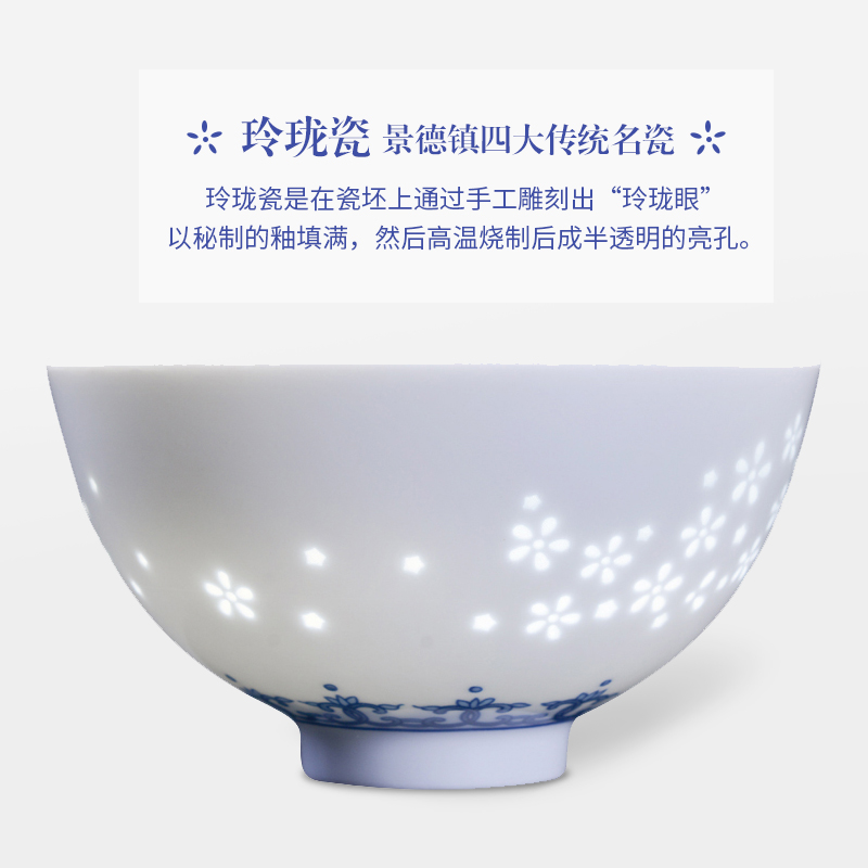 The Spring of jingdezhen ceramic bowl blue and white household individual move and exquisite ceramic bowl bowl bowls creative cutlery set