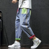 Штаны, прямые свободные джинсы для школьников для мальчиков, оверсайз, большой размер, для средней школы