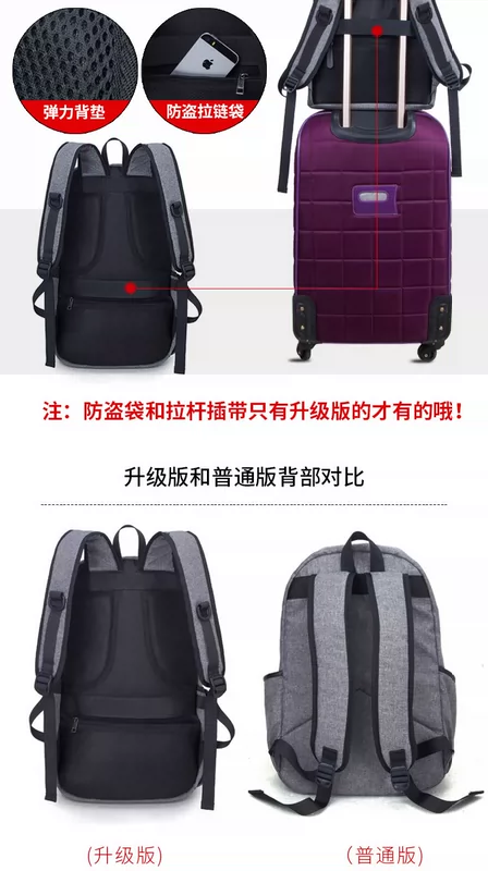 Túi xách nam xu hướng thời trang Phiên bản Hàn Quốc cá tính 15 inch dành cho học sinh trung học - Ba lô