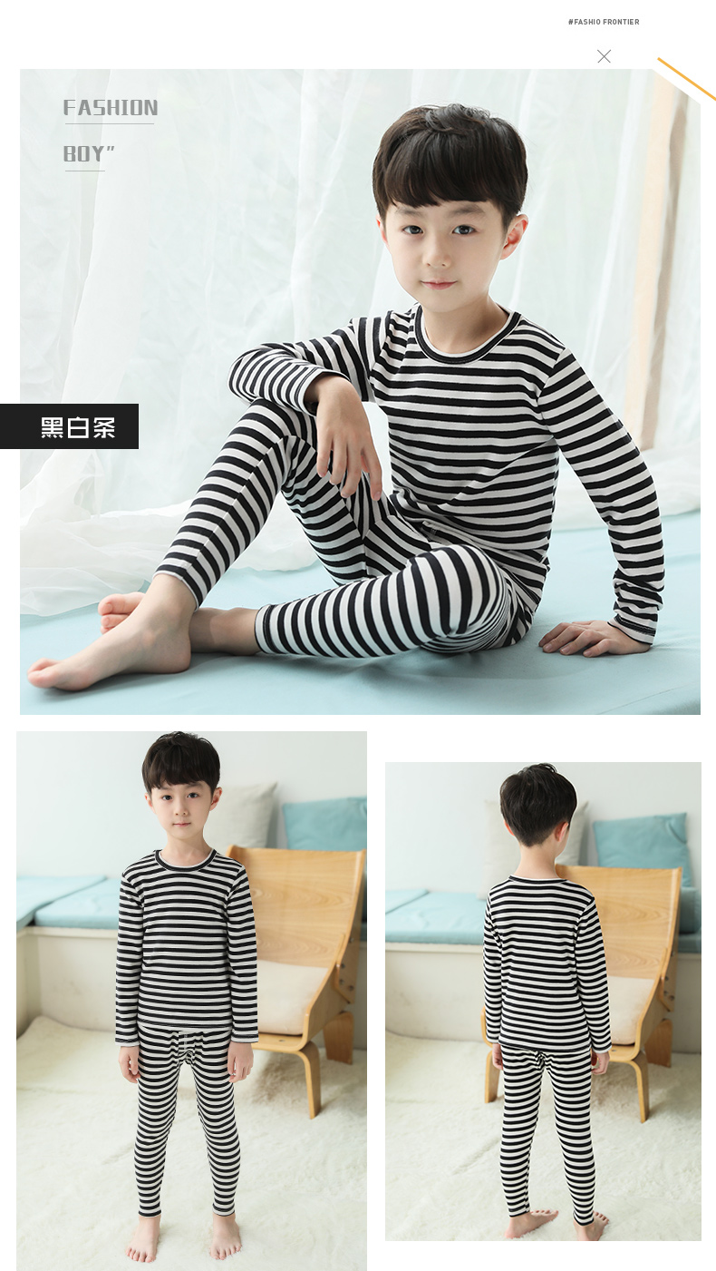 Bộ đồ ngủ trẻ em cho bé trai mặc đồ lót nhiệt cho bé trai mùa xuân và quần áo mùa thu 3-5 tuổi 7-11 cài đặt mới 2018 bộ nỉ bé trai