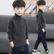 Childrens clothing Boys sweater pullover autumn 2021 new medium-sized childrens Korean version of the Western style casual high-neck Korean version of the tide