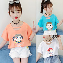 Girl short sleeve T-shirt 2020 new summer clothes hollowed-out cartoon Compassionate Cardiovert Girl 100 hitchhiking blouses