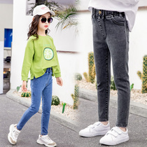 Girls jeans spring 2021 new children in children Korean fashion style foreign fashion fashion trend childrens long pants