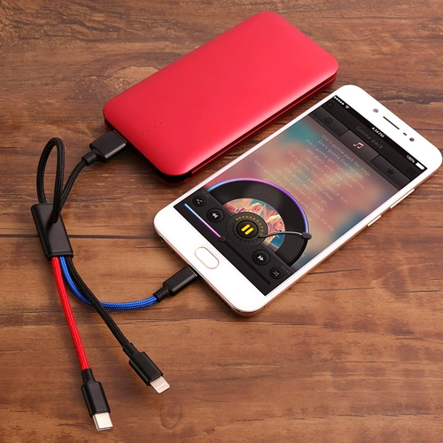 Зарядный кабель, универсальный портативный короткий мобильный телефон с зарядкой, «три в одном», андроид, 30см