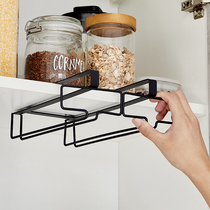 Household red wine grape cup holder upside down non-hole creative crystal goblet wine cabinet casual bar hanging cabinet