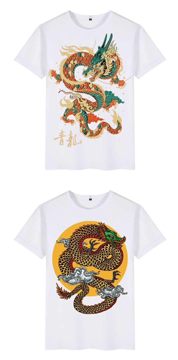 Hoa văn phong cách Trung Quốc mực in phong cách quốc gia retro thương hiệu thủy triều quốc gia in áo thun nam tay ngắn Quần áo xã hội phong cách Hồng Kông - Áo phông ngắn áo phông nam hàng hiệu