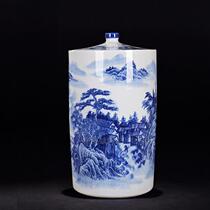 Straight cylinder ceramic rice cylinder water cylinder oil cylinder mounted oil barrel large storage tank sealed tank tea cylinder 10kg20 catty 30 catty