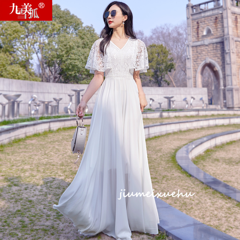 2026 New Women's Summer Lace Ankle-Length Floor-Length Elegant Maxi Dress One-Piece Dress