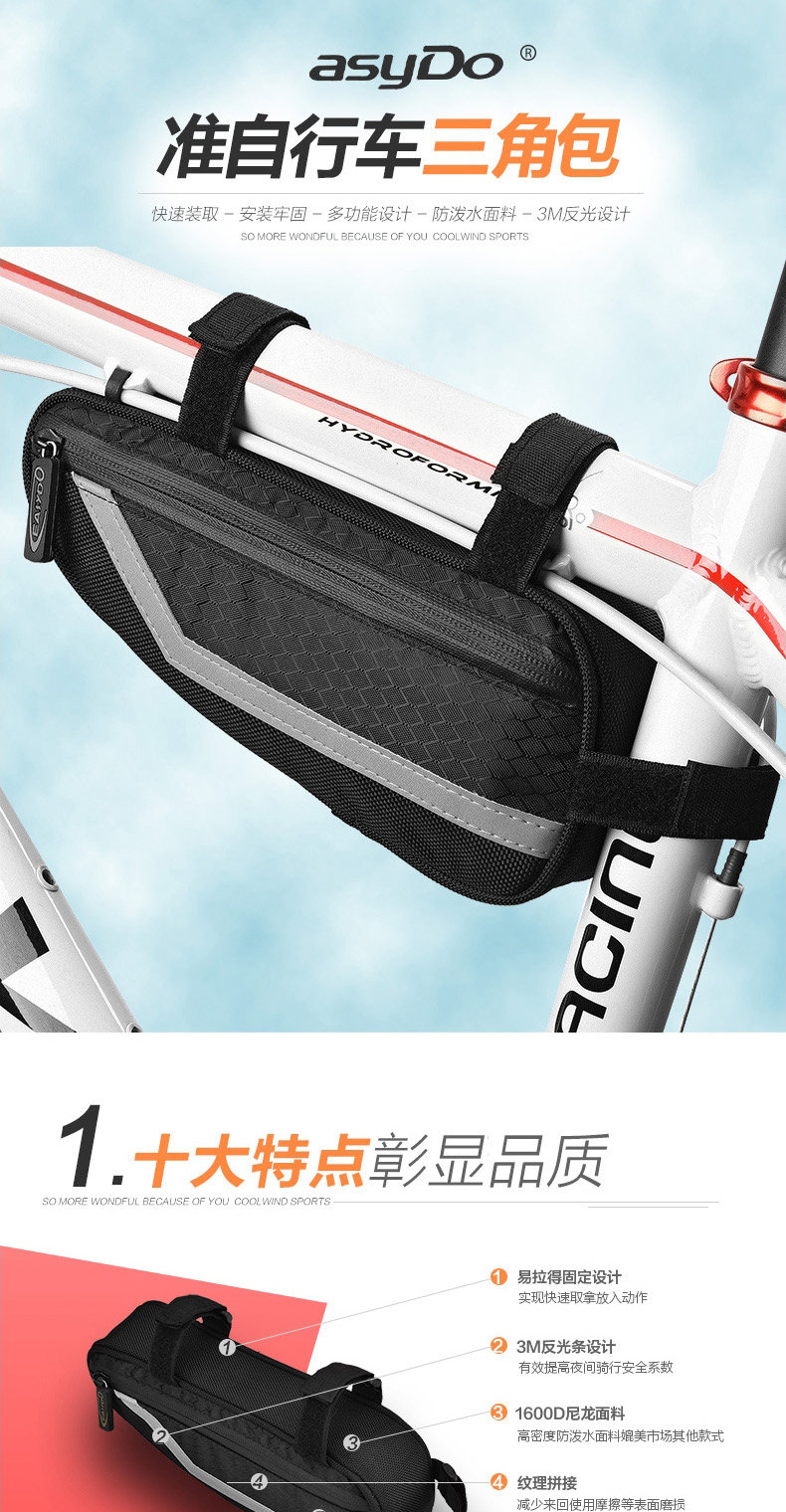 Sacoche pour vélo mixte EASYDO - Ref 2214933 Image 7