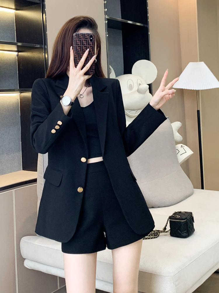 Advanced senses suit jacket suit goddess Fan 2022 spring new temperament to work shorts West suit Two sets