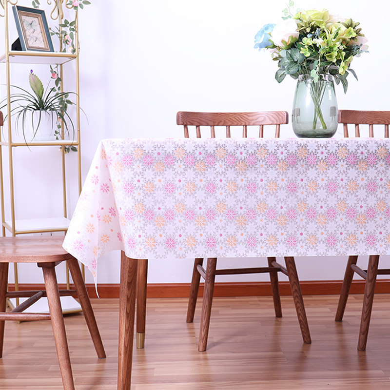 Plant flower table cloth waterproof and washable plastic table cloth PVC table cloth anti-oil table cushion soft glass tea table cushion